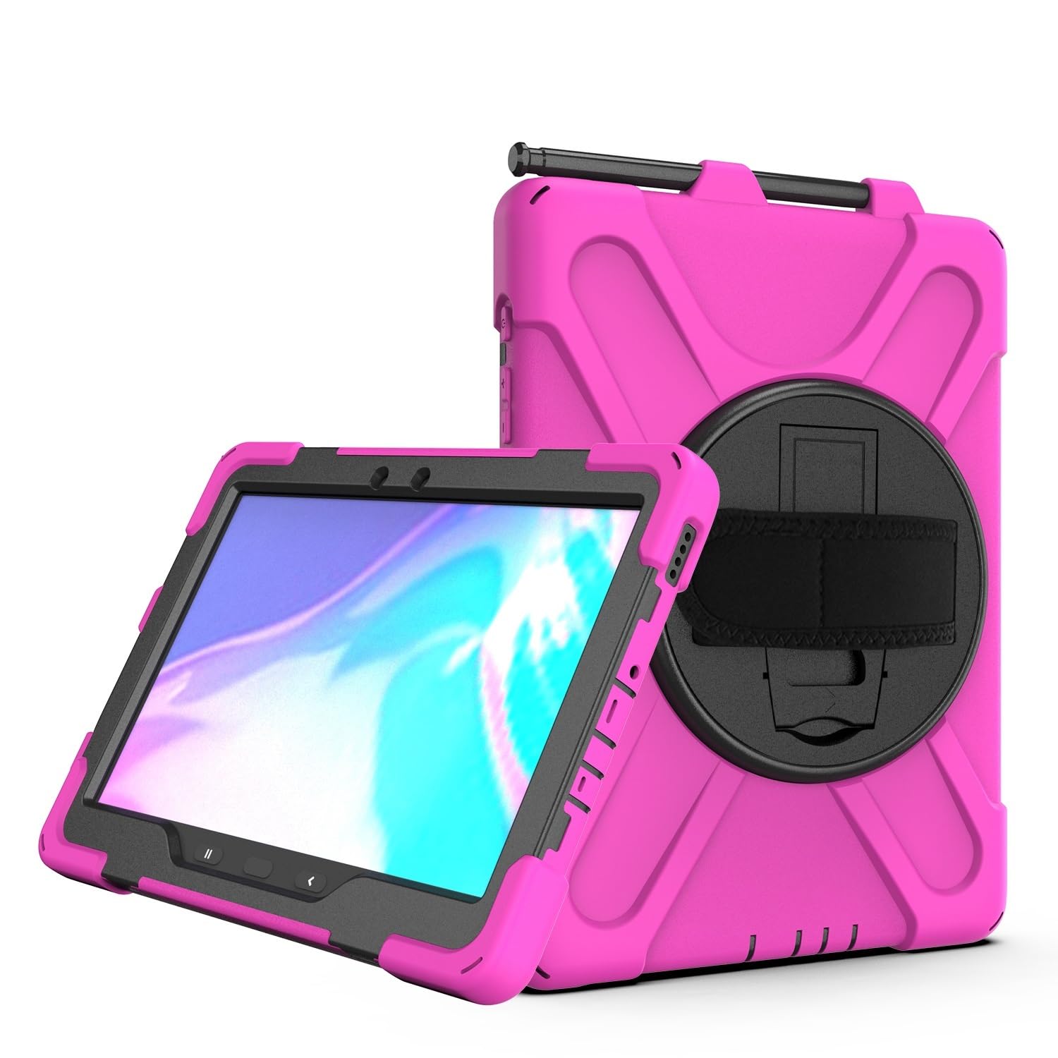 Compatible with Samsung Galaxy Tab Active4 Pro 2022 T630/T636 Case,Heavy Duty Rugged Shockproof Drop Protection Case with Pen Holder,Shoulder Strap