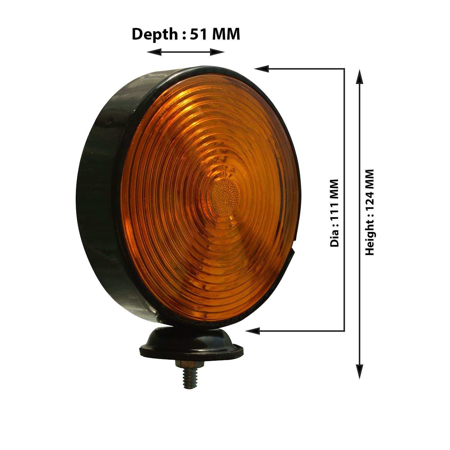 Juego de 4 Luces de 12 V de Doble Cara con Cuerpo Negro Adecuado para Remolque de camión y vehículos universales (ámbar)