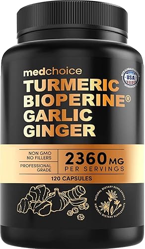 4-in-1 Turmeric and Garlic Supplements with BioPerine – 2360mg Turmeric