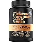 4-in-1 Turmeric and Garlic Supplements with BioPerine - 2360mg Turmeric Ginger Root Capsules with Garlic - High Potency Herbal Blend (120 ct)
