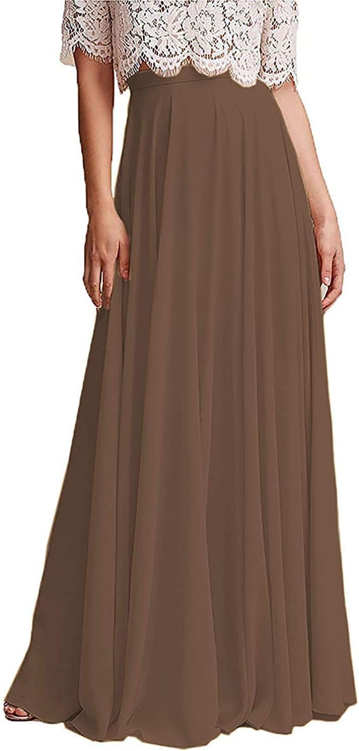 Womens A line Maxi Long Chiffon Skirt for Women Bridesmaid Party