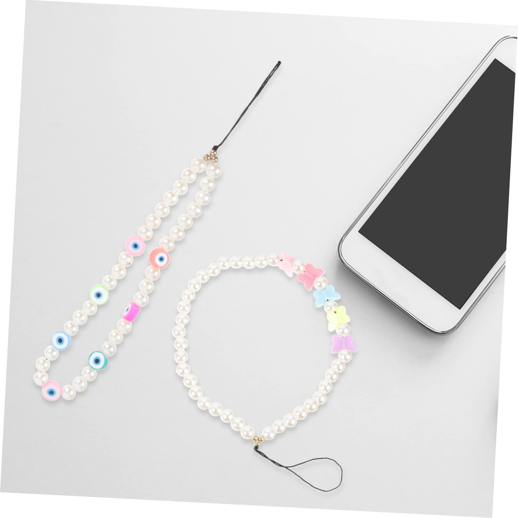 25 pezzi Cordino per Telefono con Perline Perla Tracolla Decorativa Polimerica Laccio Perdita Elegante per Smartphone