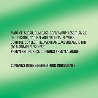 FREEDENT Peppermint Chewing Gum, 15 pieces (12 Pack)