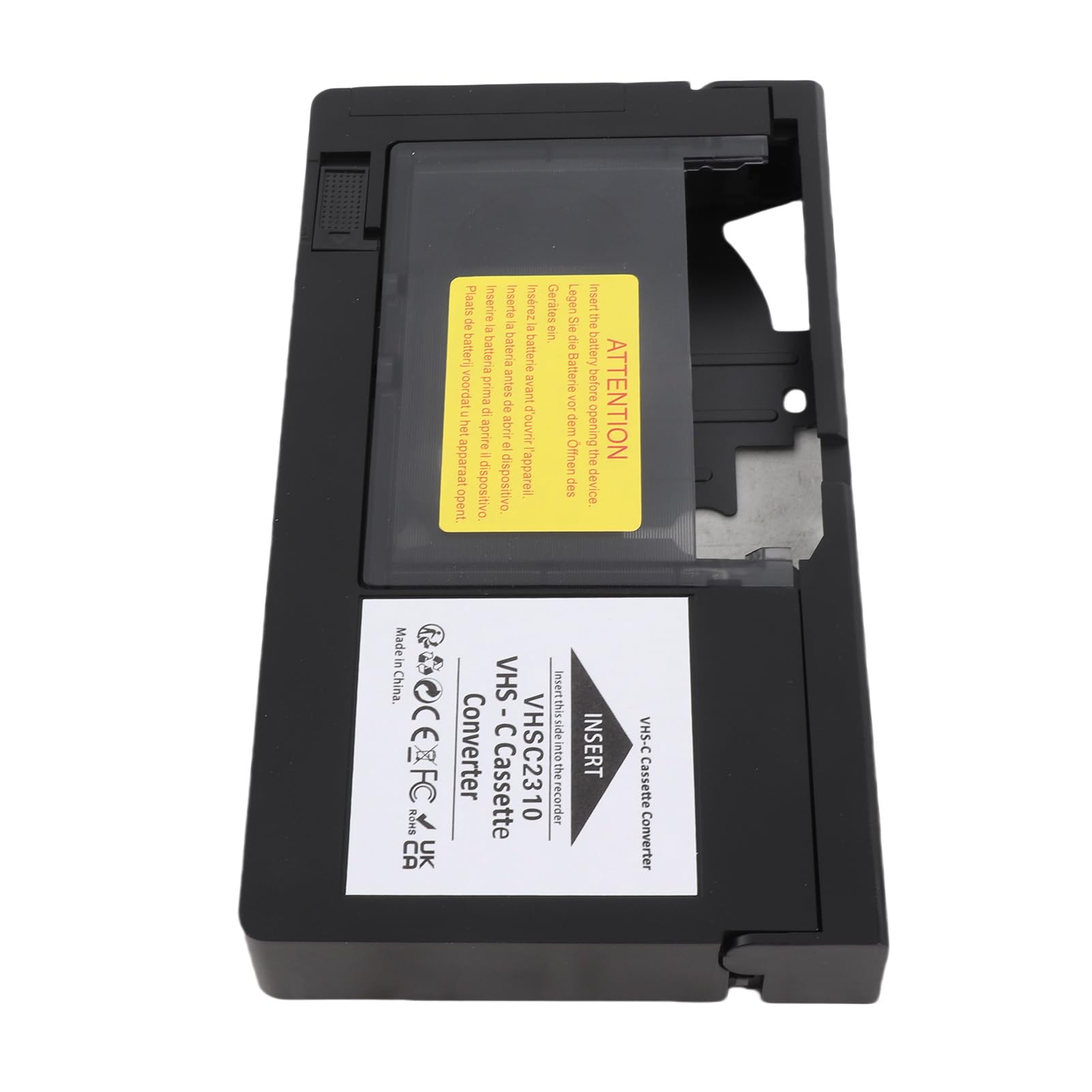 Caja adaptadora de casete de videocámara para VHS a VHSC, convertidor de casete compatible con grabación de reproducción, control de una tecla que permite adaptador y adaptador de cinta de