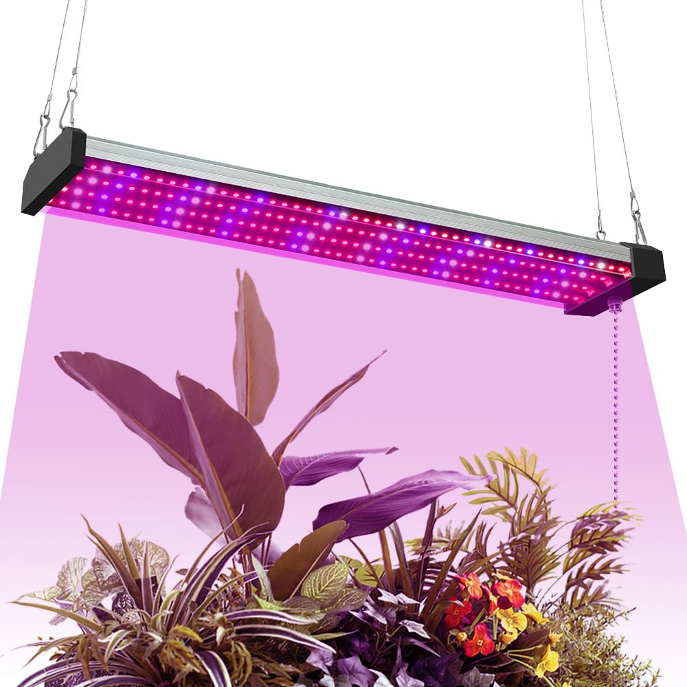Luce per coltivazione a LED a spettro completo per piante da interno, Luce diurna 5000K collegabile 620nm Rosso 465nm Blu, Luce per piante sospese ad altezza regolabile per la (2 file 50 cm)