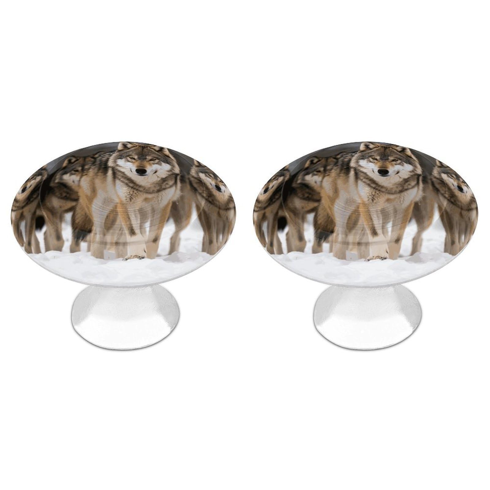 DWVTSLH Pack of Wolves Cabinet Handles 2 Pack Stainless Steel Kitchen Drawer Pulls with Installation Screws Round Dresser Drawer Knobs 1.1 Inch Modern Cabinet Hardware Door Handles