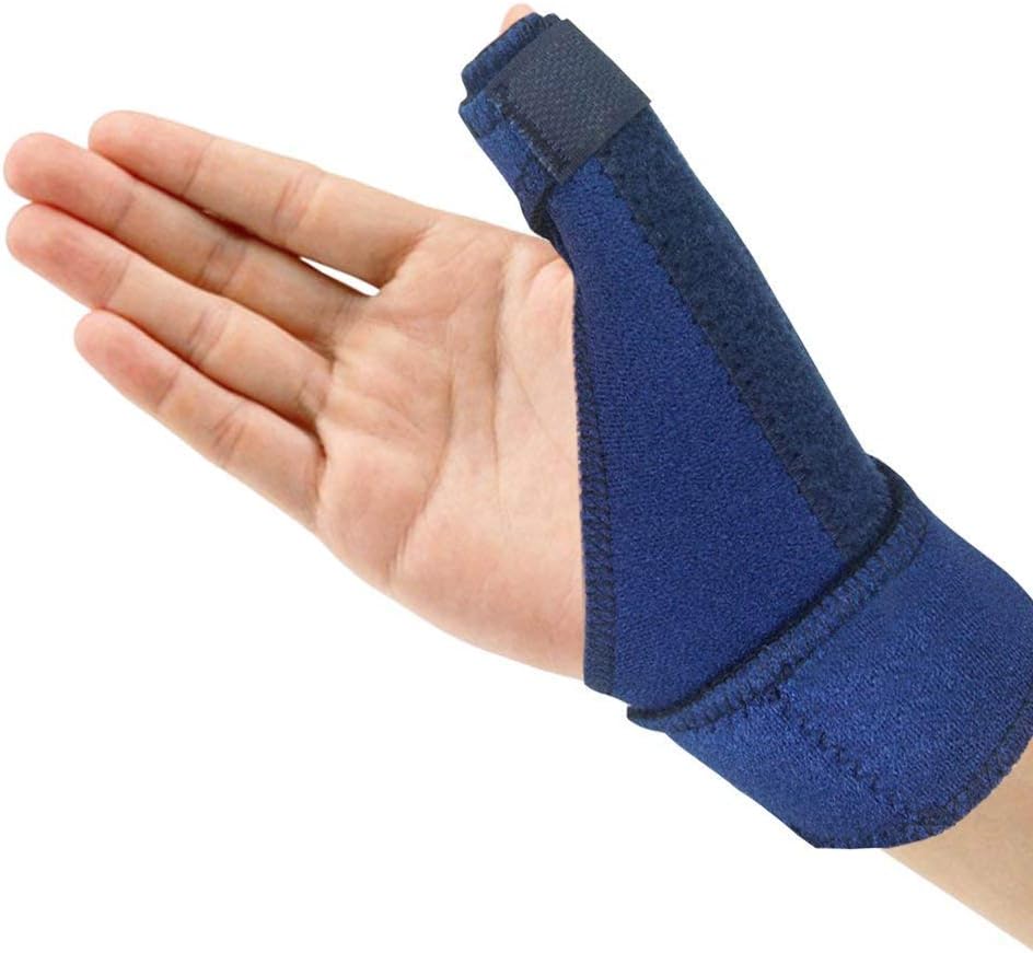 Thumb Splint, Adjustable Thumb Support Brace and Guard for Relief Pain, Sprained, Arthritis, Tendonitis- Finger Splint Thumb Immobilizer Fits Right and Left Hand, Blue, Single
