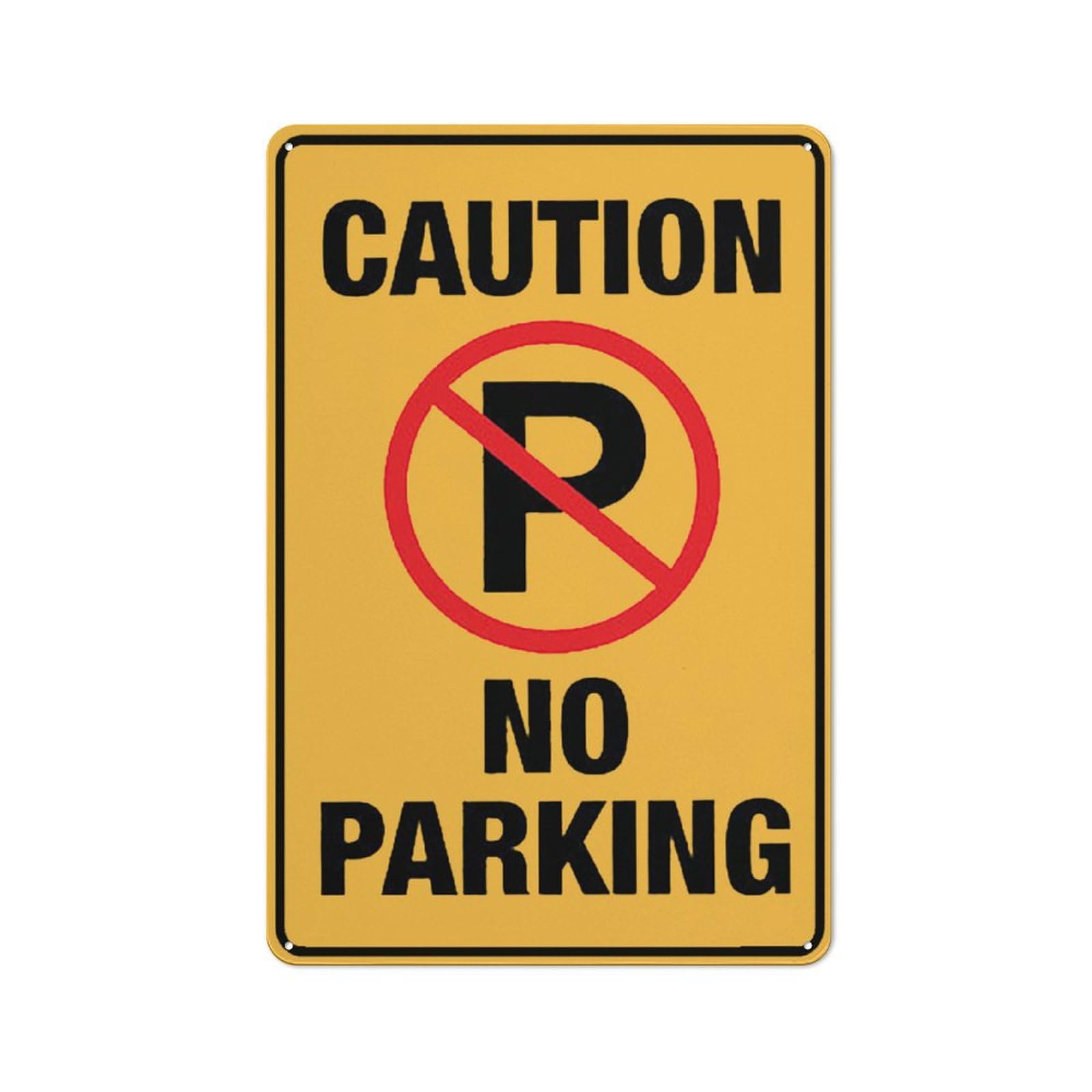 Caution No Parking Outdoor Metal Sign - 12 X 8 Metal Signs For Business, Workplace, Office, Home, Delivery Signs, Road Signs, Garden Signs
