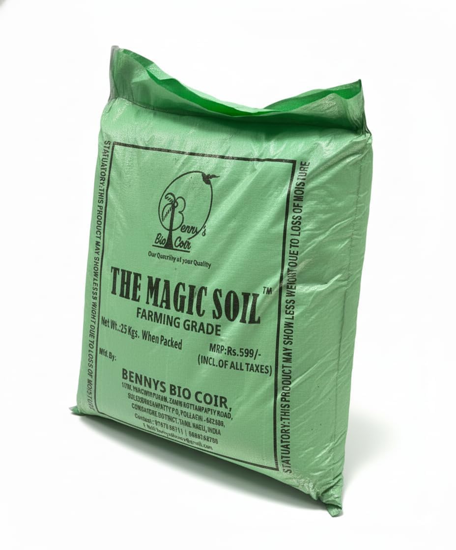 Benny's Bio Coir The Magic Soil Farming Grade | Premium Organic Coco Peat Growing Medium | 25 Kg Soil Conditioner for Gardening, Farming & Nursery-image-7