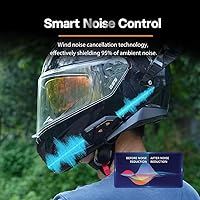 Vista 6 de FreedConn Casco de motocicleta Bluetooth auricular intercomunicador con música compartida, universal FG 3,937.0 ft 6 vías sistemas de comunicación