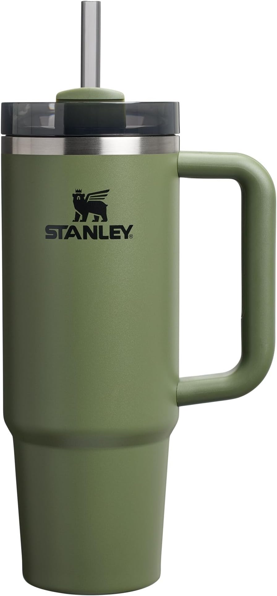 STANLEY Quencher H2.0 Tumbler with Handle and Straw, 3-Mode Flowstate Lid, Travel Cup Holder Compatible, Stainless Steel, Insulated, BPA-Free, Dry Pine, 0.9 Litres