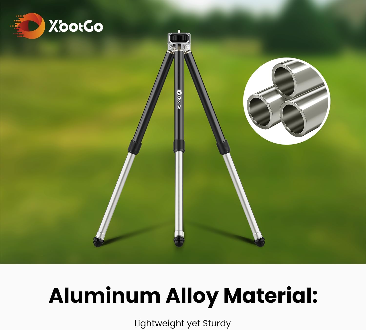 XbotGo Update T1 Tripod, 3.77ft Height, 6.6lb Load Capacity, Lightweight Aluminum, Compatible with XbotGo Chameleon Sports Gimbal, Extra Quick-Release Mount, Easy Setup, Portable