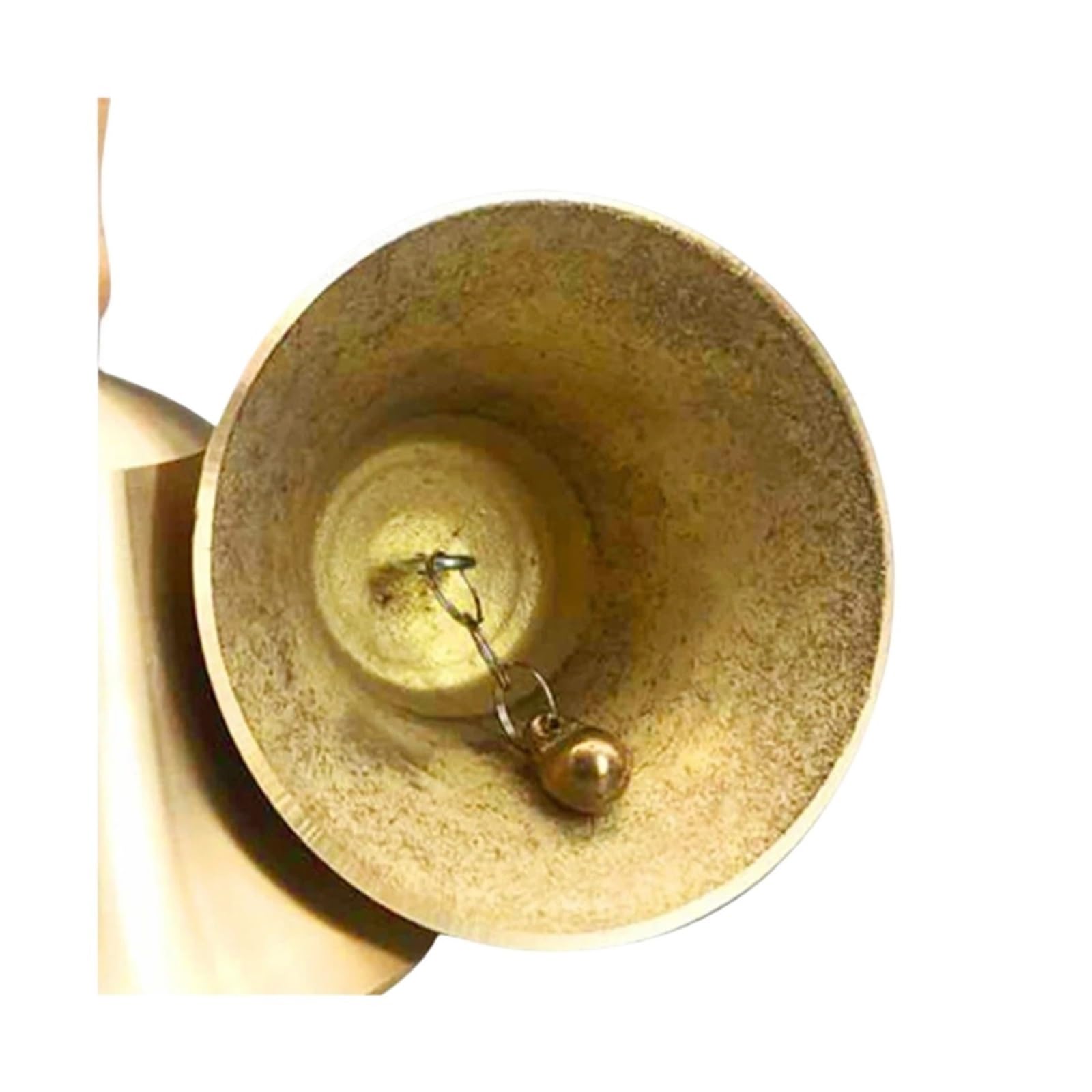 Campana de Mano Metal Campana de mano latón macizo 7 cm | Campanas multiusos con mango de madera, llamada súper fuerte, for enseñanza musical