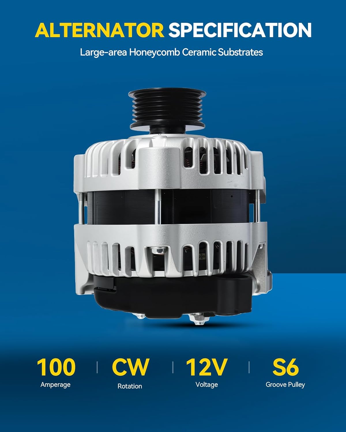 PHILTOP Alternator Compatible with Chevrolet 2012-2018 Sonic 1.8L, 100 Amp Alternator Replace 21513N Automotive Replacement Parts Generators,13579666, AL8847X,1X Alternator 21513N,Manual