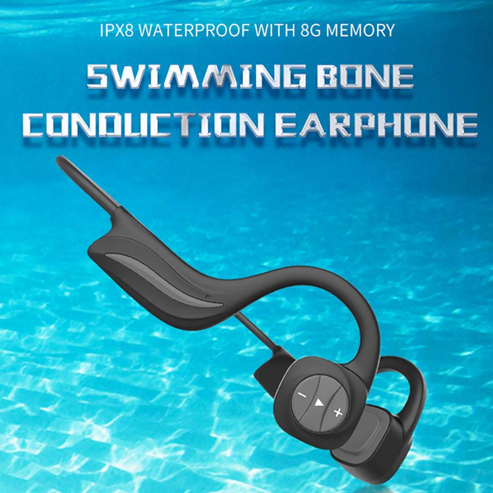 RSGK Odtwarzacz MP3, zestaw słuchawkowy do pływania, transmisja przewodów, Bluetooth 5.0, wodoszczelny IPX8, 32 G, zestaw słuchawkowy Bluetooth