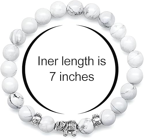 Miniatura 4 de Pulsera de elefante natural Joyería hecha a mano con piedras preciosas genuinas Pulsera unisex ajustable para buena suerte y protección única