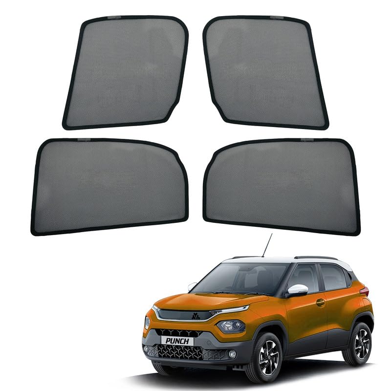 Image of Tata Punch Magnetic Sun Shades /Curtains - Set of 4pcs (Row A /B) Suitable for Punch 2021 Onwards