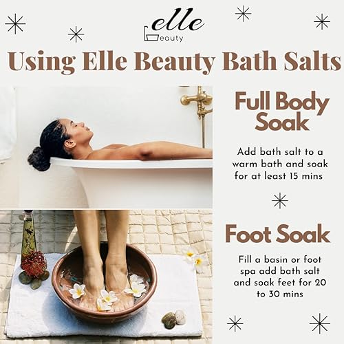 Miniatura 3 de Elle Beauty 's - Tarro hecho a mano de 8 onzas de sales de baño perfumadas con cuchara de madera