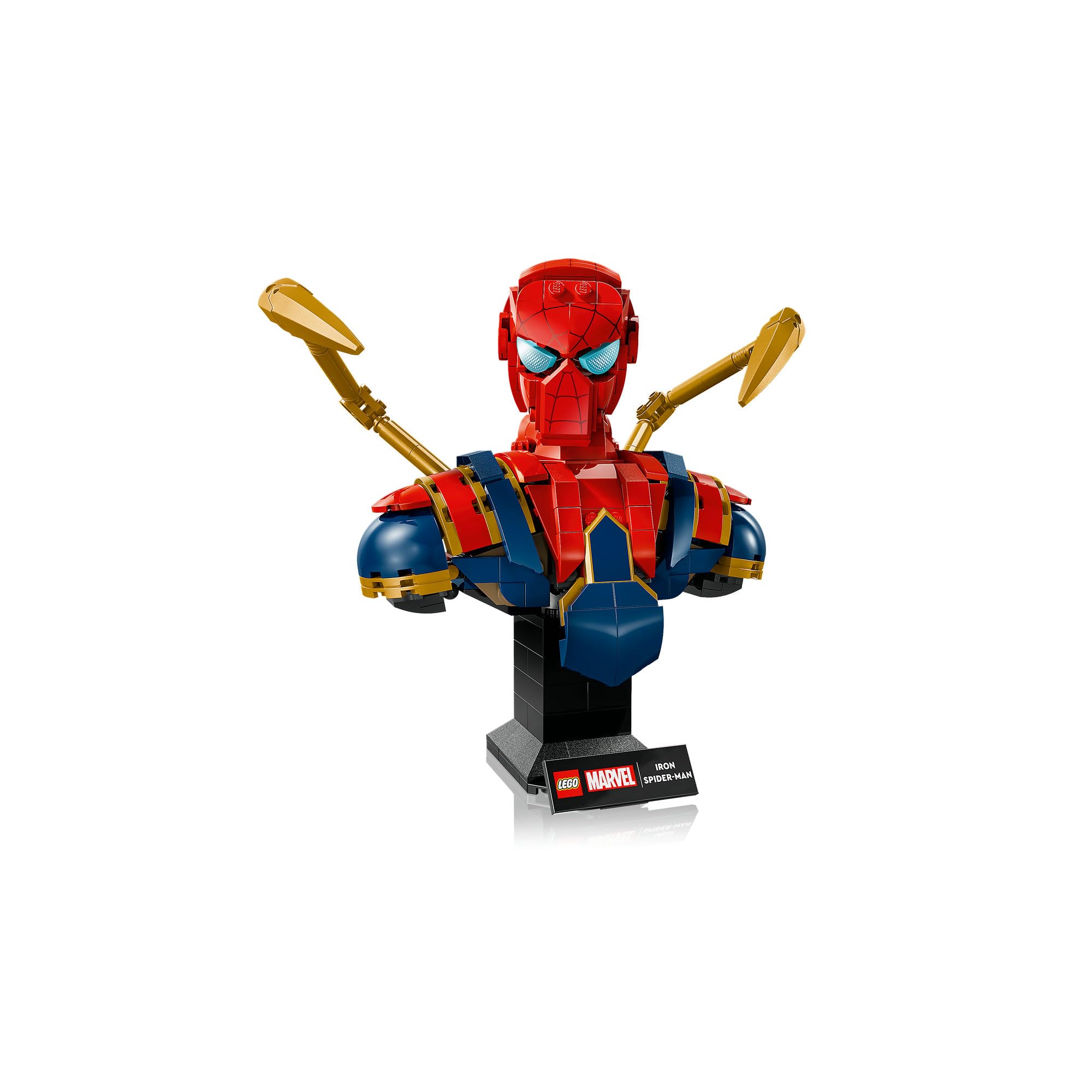 LEGO Marvel Busto de Iron Spider-Man - Maqueta para Adultos de Figura de Superhéroe con 2 Brazos Móviles, Cabeza Giratoria y Minifigura - Regalo de la Colección Vengadores para Hombres y Mujeres 76326