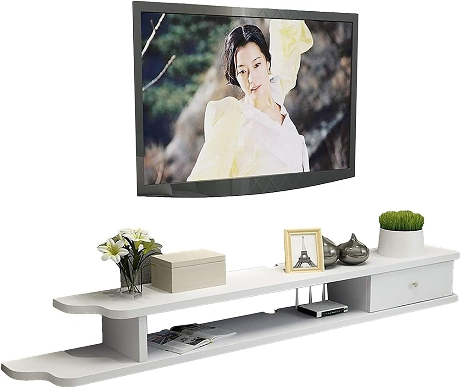 Amazon｜テレビコンソール ローボード 浮動テレビシェルフウォールはメディアコンソール、ルーターDVDの棚をマウント (Color C