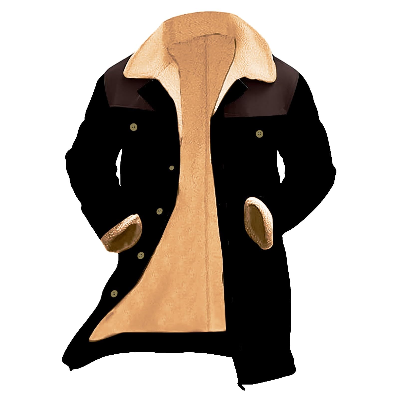 Cardigan da uomo Uk Giacche invernali per uomo Giacca con colletto rialzato con maniche lunghe cappotto caldo ispessito Autunno/Inverno Cardigan lungo abbottonato con tasche Abbigliamento esterno