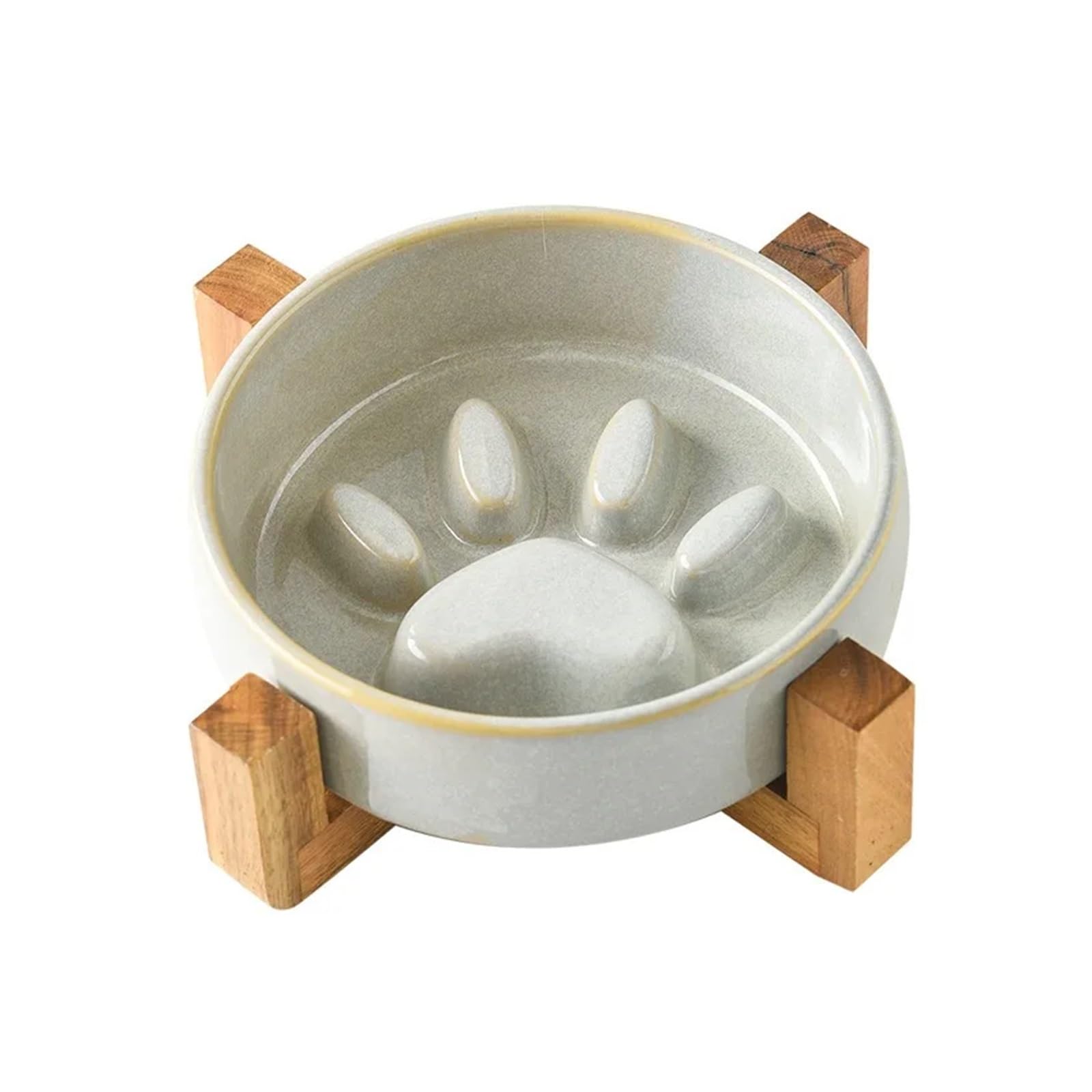 Generisch Keramik-Futternapf im japanischen Stil mit Ofenwechsel, langsamer Fressnapf, Anti-Choke, langsames Fressen, Anti-Kippen, for mittelgroße Hunde und Welpen(Gold)