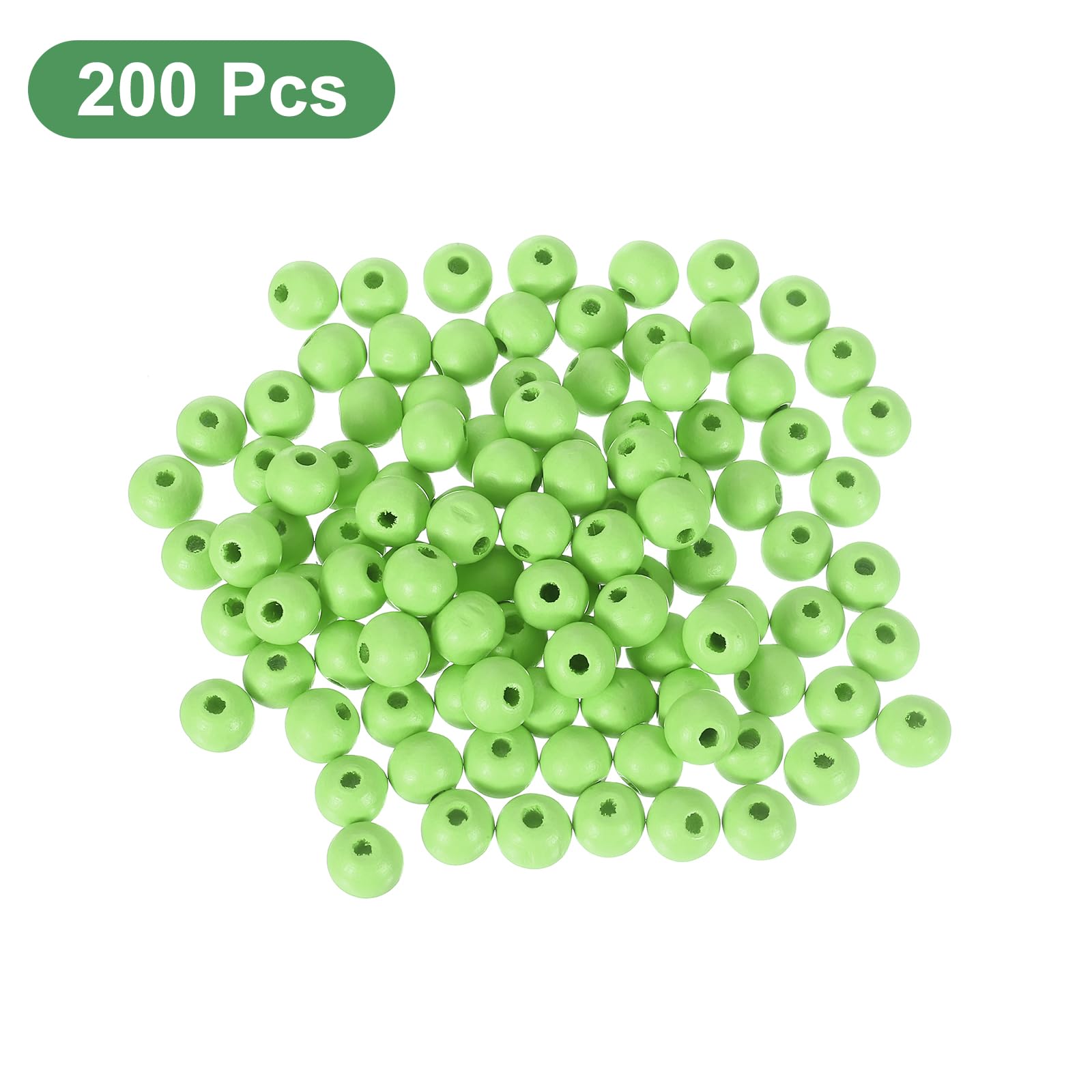 Abalorios De Madera Natural QUARKZMAN - 200 Piezas, 10mm, Perlas Redondas Con Agujero Grande, Para Manualidades