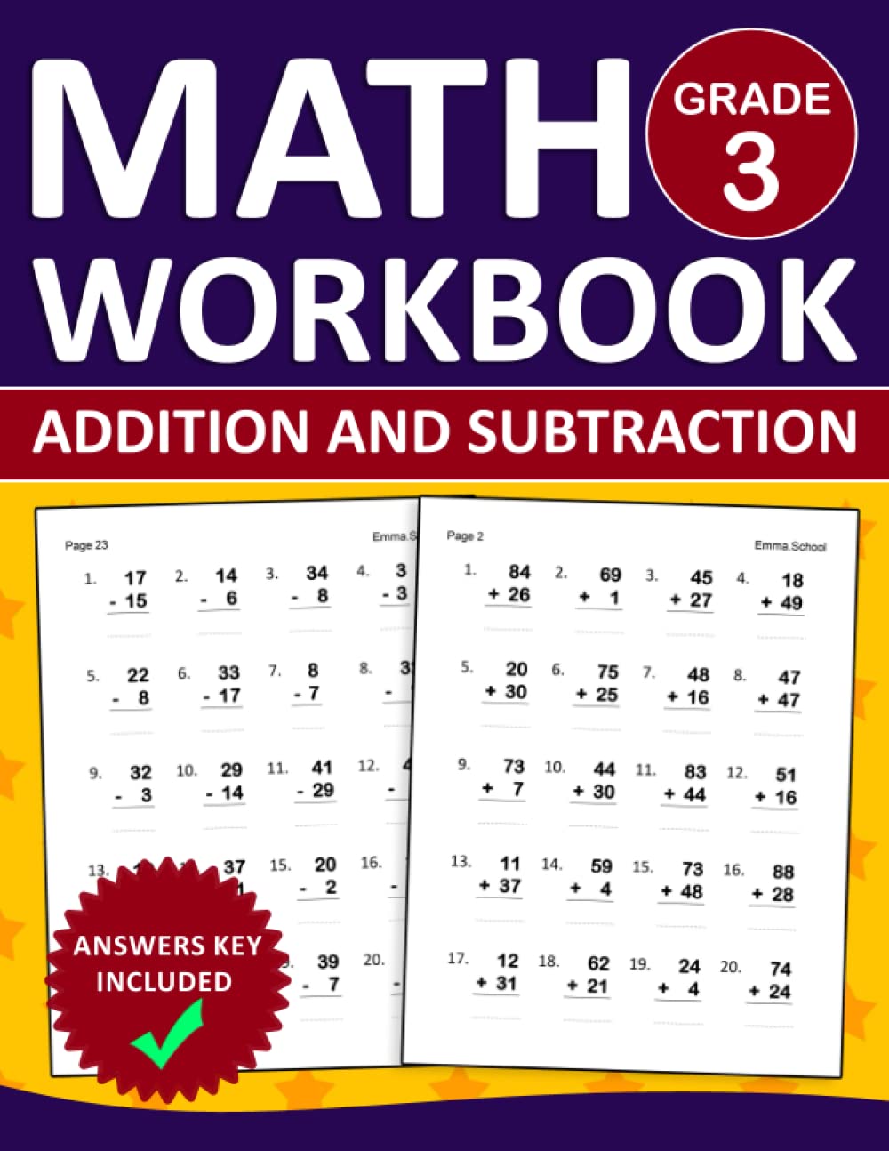 Buy Math Workbook For Grade 3 Addition and Subtraction Exercises With ...