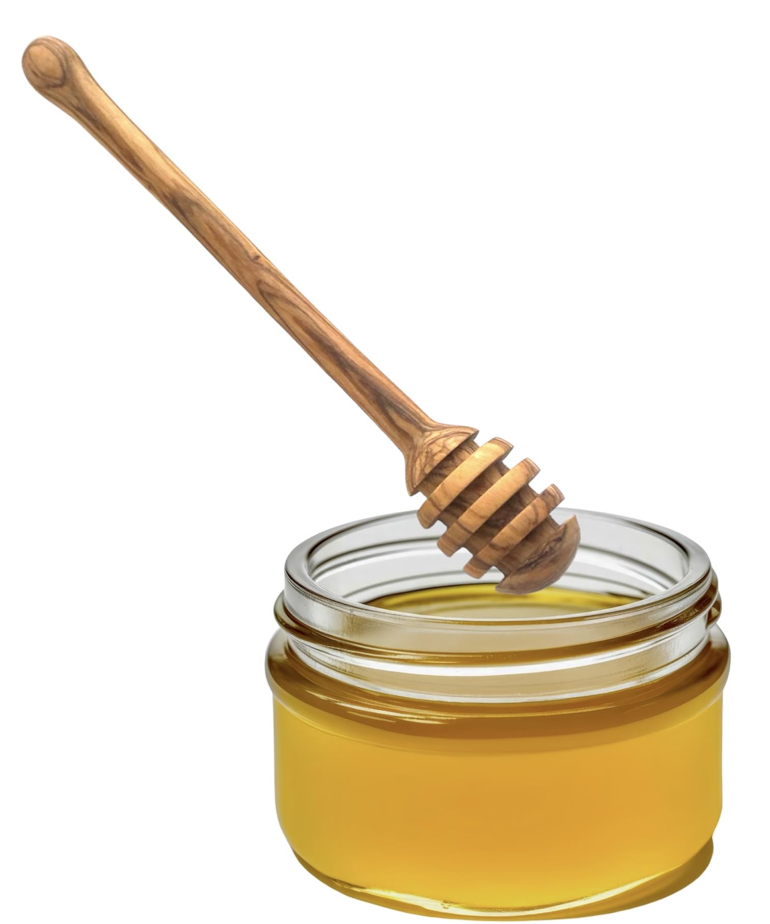 ELAR WOODEN-Handcrafted Olive Wood Honey Dipper - Unique Design, Eco-Friendly, Durable & Perfect for Drizzling Honey