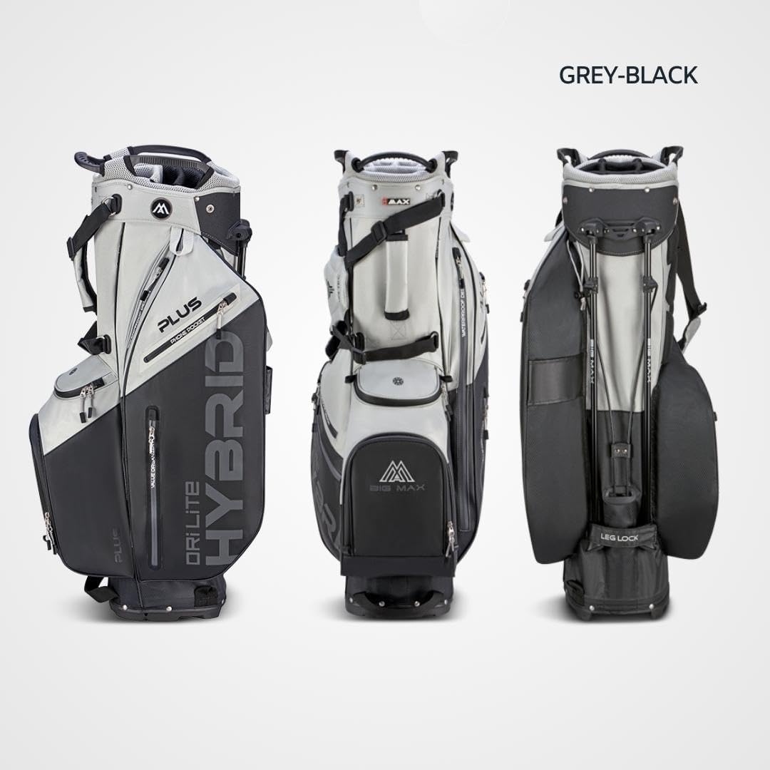 Big Max Dri Lite Hybrid Plus 14 Way Divider Golf Stand Bag, Waterproof, Lightweight, Dual Strap, Fits Push Carts