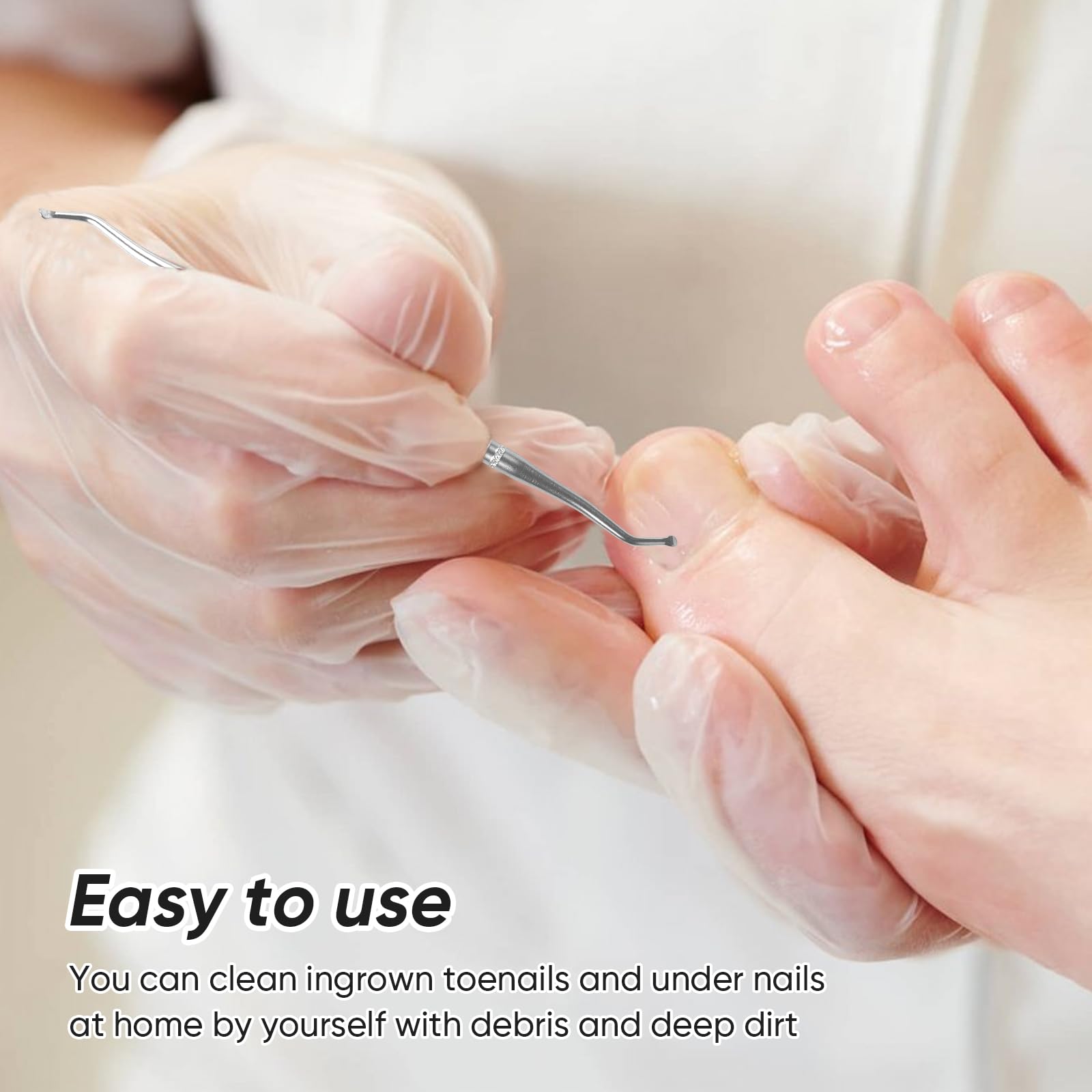 6 limas y levantadores de uñas encarnadas, herramienta profesional de acero inoxidable quirúrgico para uñas encarnadas, tratamiento seguro de limpieza de uñas, kit de herramientas de pedicura 4