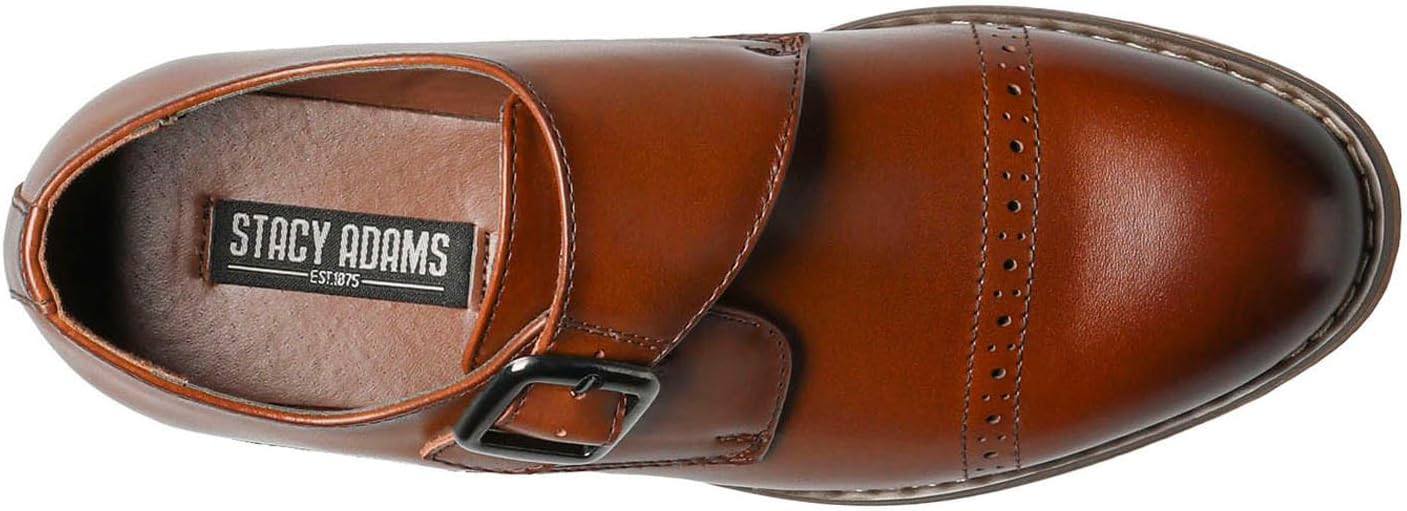 Stacy Adams Boys' Desmond Cap-Toe Monk Strap