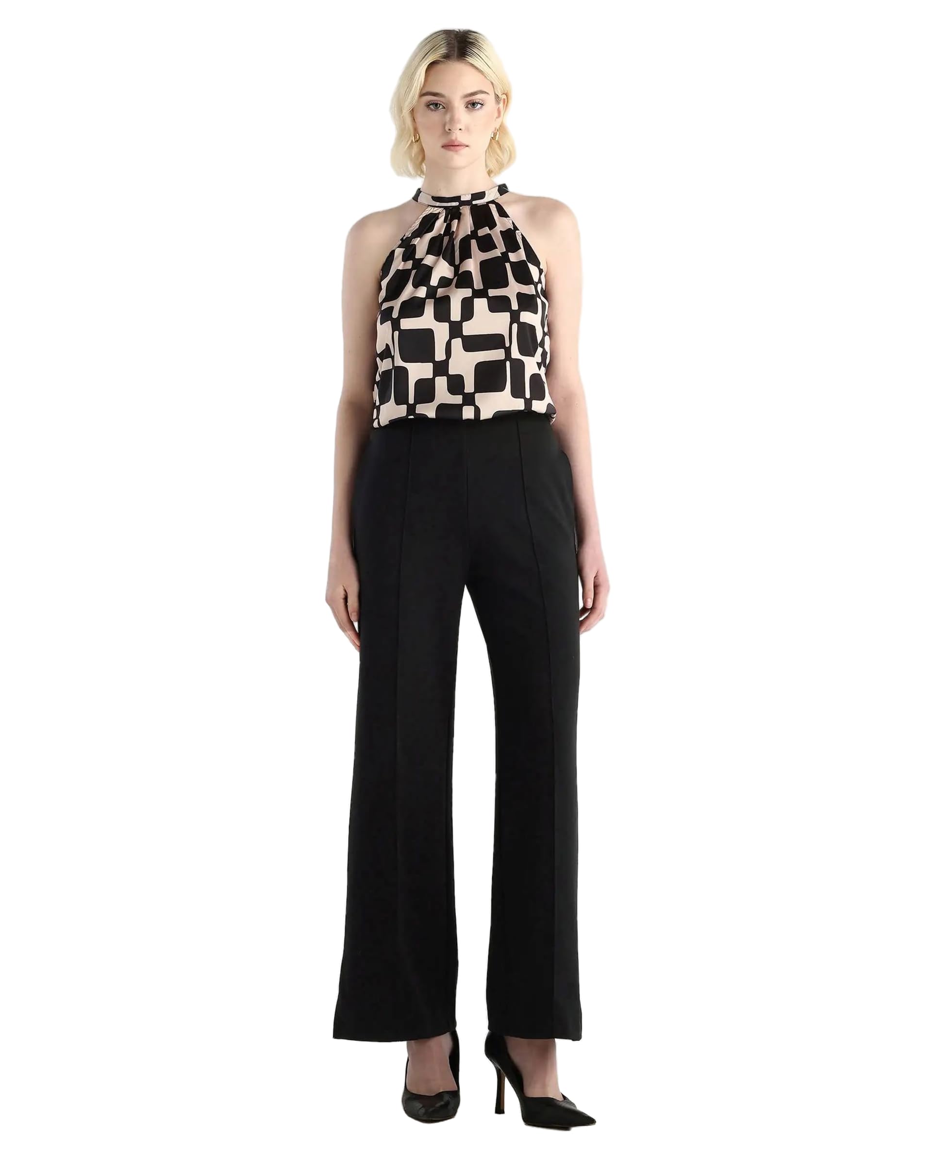 rareism Women Straight Solid Black Cotton Blend Mid Rise Full Length Trackpant-picture-11
