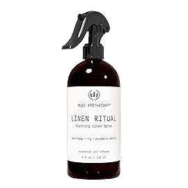Muse Apothecary Linen Ritual - Aromatic, Soothing, and Relaxing Linen Mist, Laundry and Fabric Spray - Infused with Aromatherapy Essential Oils - 8 oz, Cara Orange + Fig + Blackberry Vanilla,