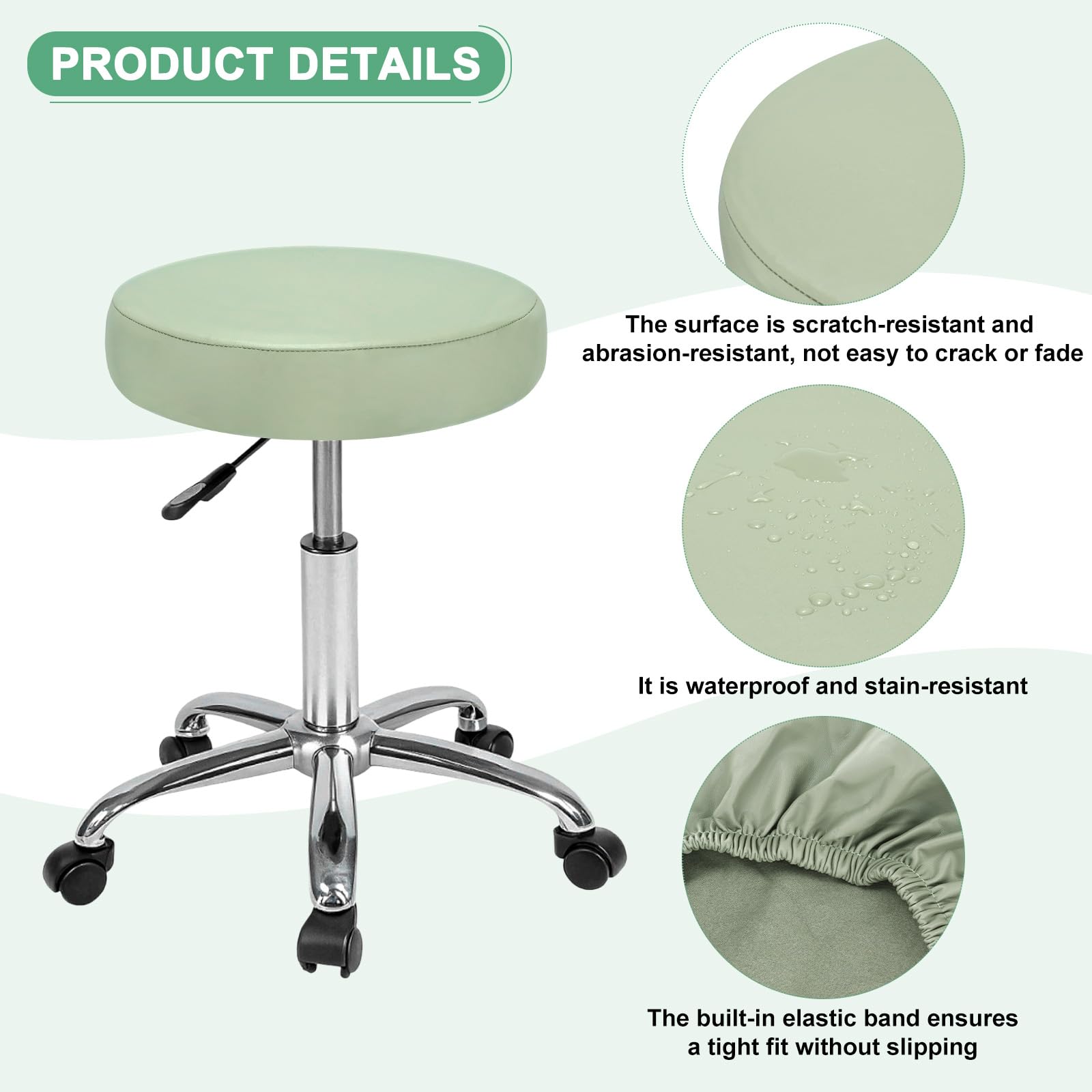 M METERXITY 2-Pack Bar Stool Covers Round - Image 2