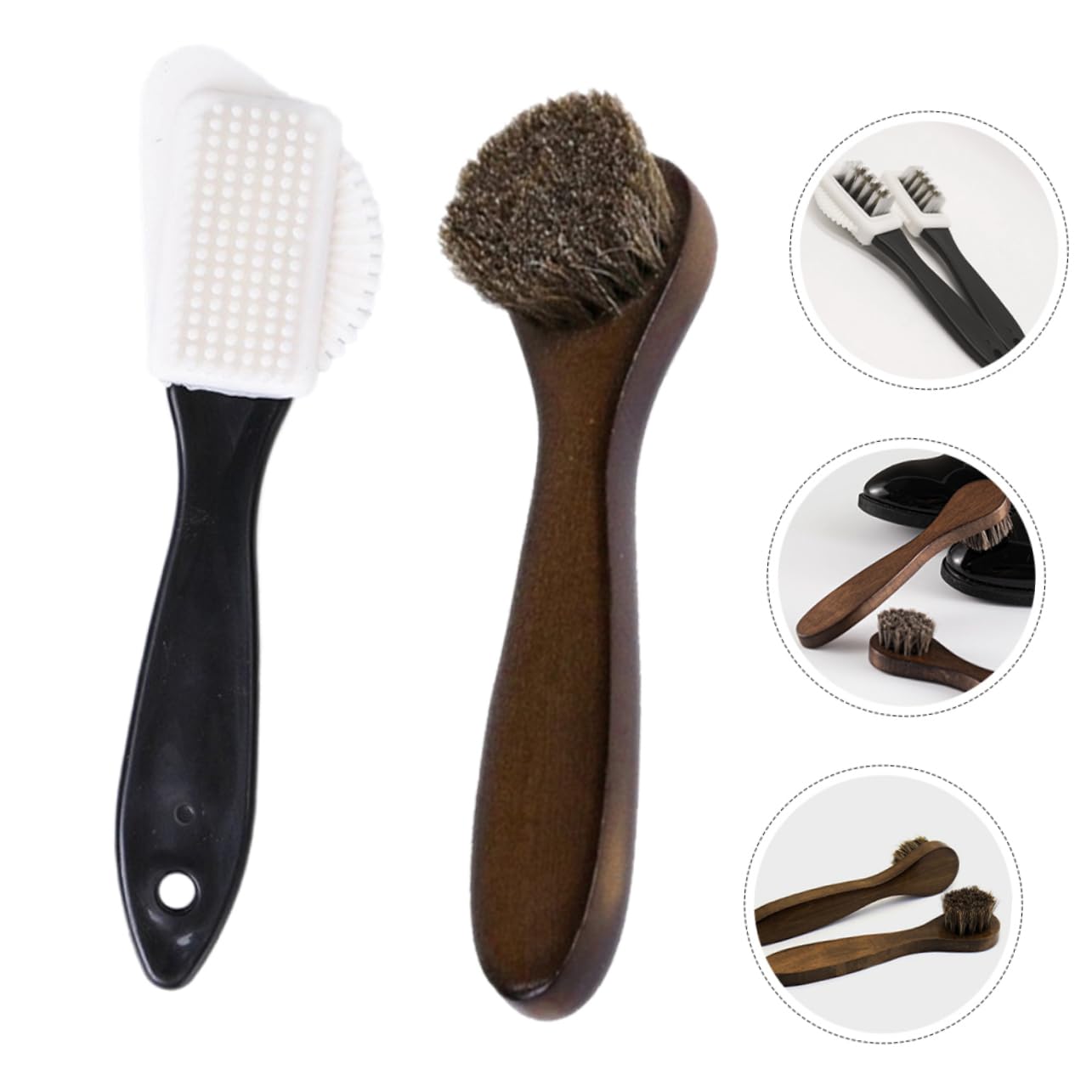 10stücke Teiliges Schuhputzset Polierbürste Für Wildlederschuhe Ergonomische Holzgriff-reinigungsbürsten Mit Weichen Borsten Effektive Pflege Für Glänzende Schuhe Für