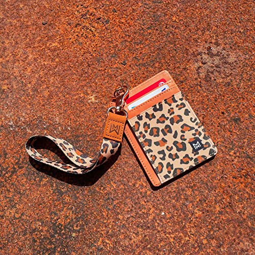 Image of Wallet Slim Minimalist Elastic&Leather Vertical Wallet,RFID Blocking Credit Card Holder Card Cases, leopard print