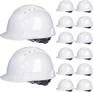 Leumoi 14-Pack ABS Hard Hats with 4-Point Ratchet Suspension, Vents & Cotton Brow Pad - Bulk Construction Safety Helmets
