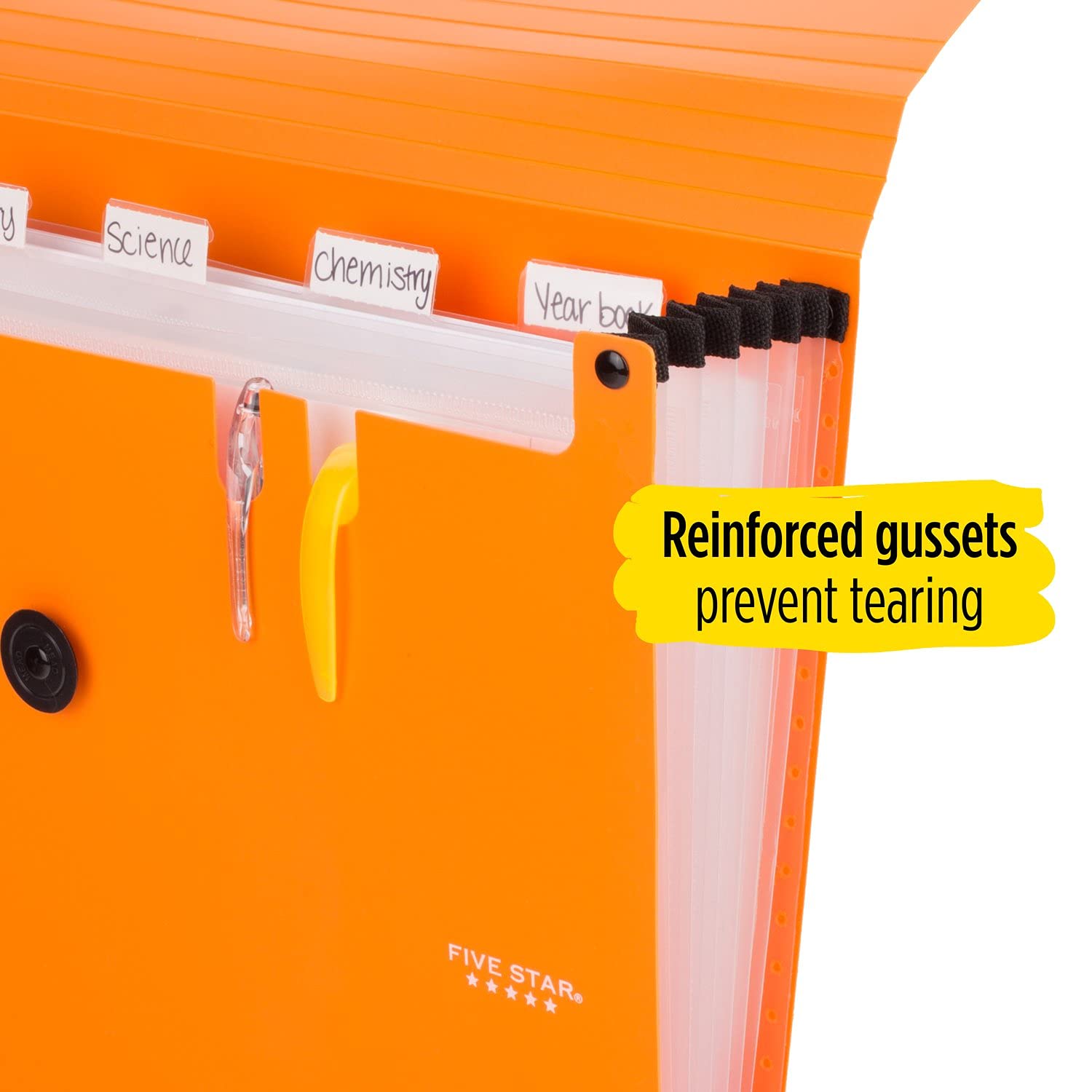 Five Star Expanding File, 7Pocket Expandable Filing Folder, Zipper