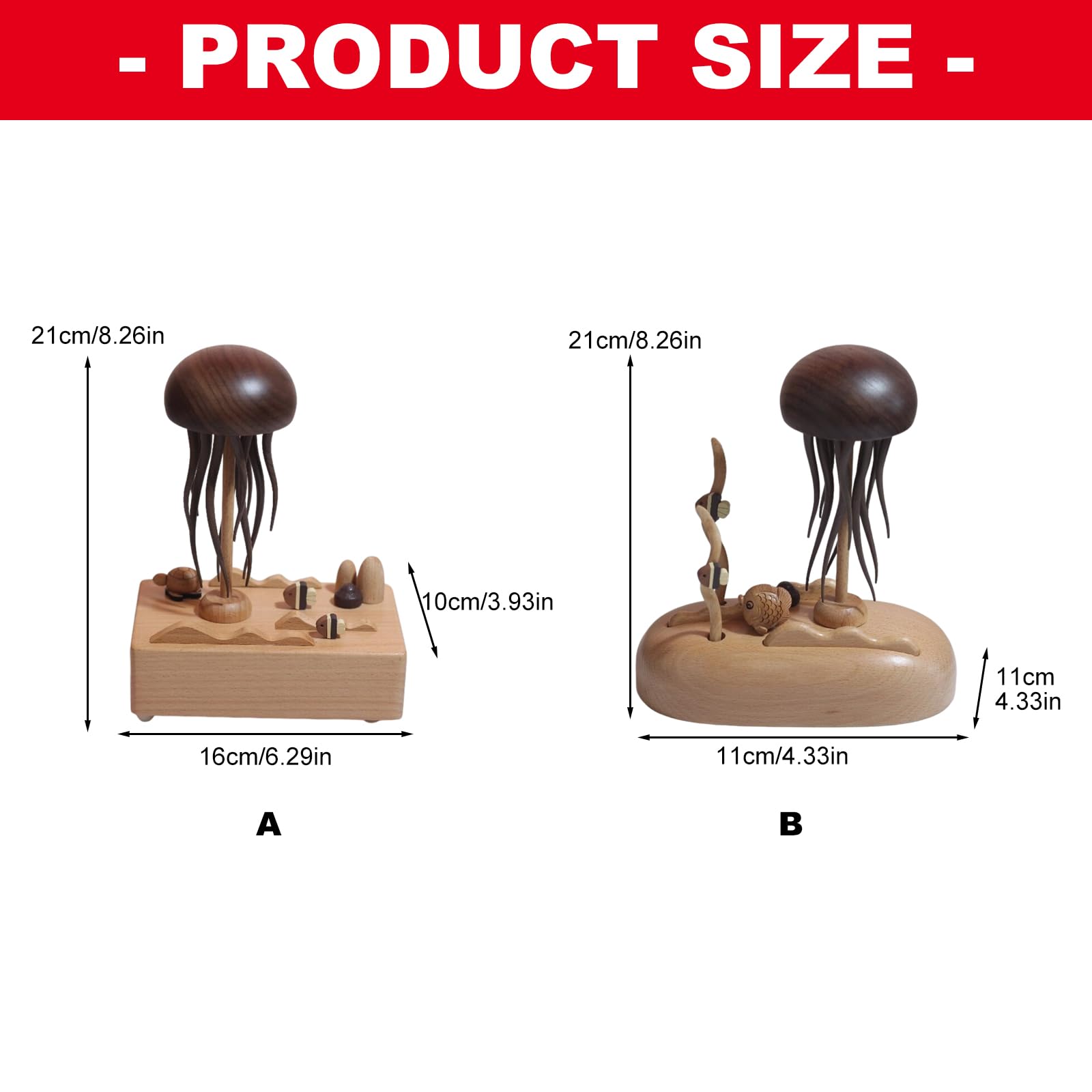 Carillon ricaricabile realizzato a mano con design a meduse rotanti, 32 melodie, perfetto per compleanno e decorazione per la casa