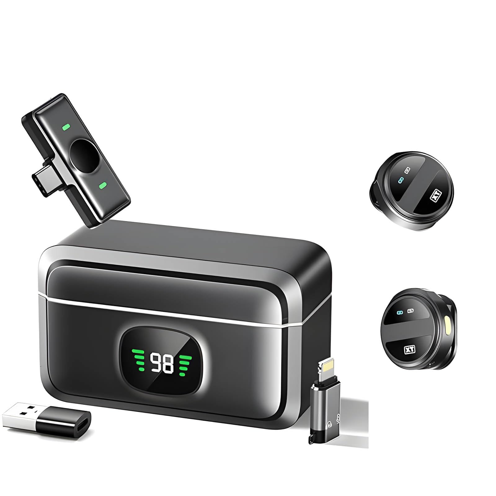 Enregistrement omnidirectionnel micro cravate rechargeable dsp reduction bruit - 8
