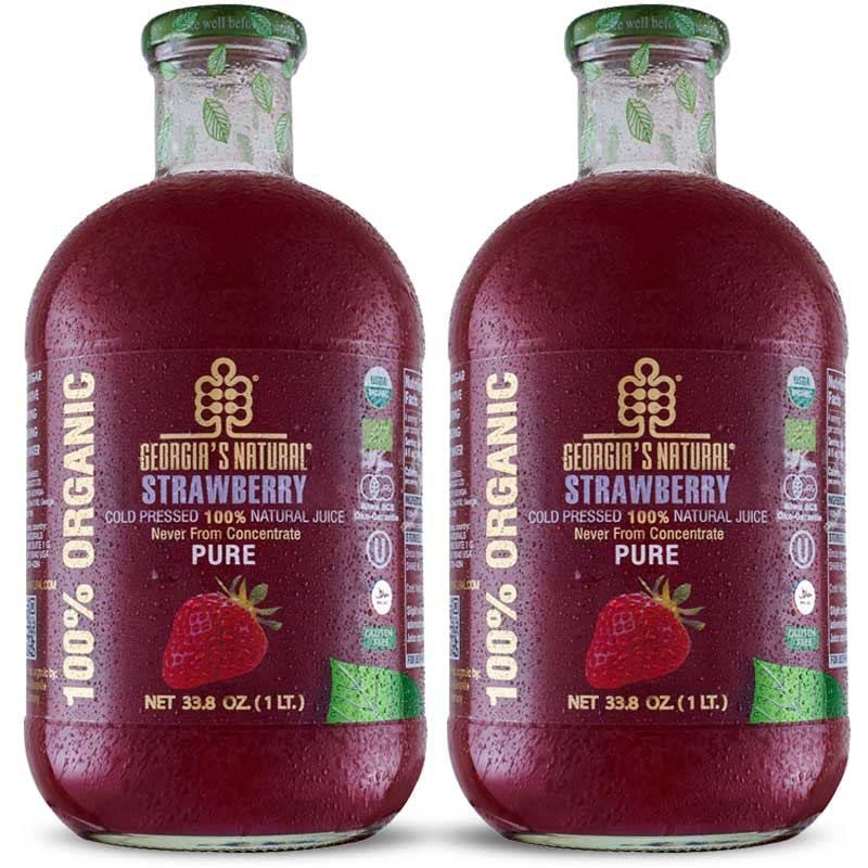 Georgia’s Natural Organic Strawberry Juice – Pure Strawberry Juice Not from Concentrate – Organic Fr