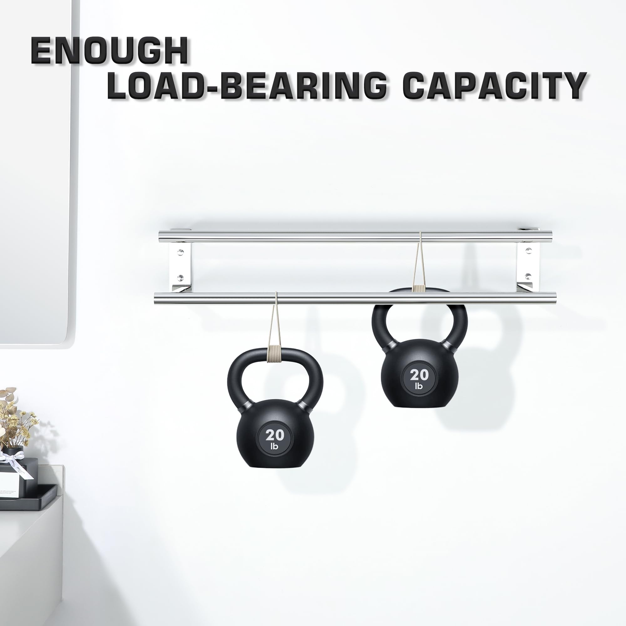 Mooche Towel Rail,Bathroom Towel Rail Wall Mounted, Double Towel Rack for Bathroom,SUS304 Stainless Steel 800MM Towel Holder - Image 4