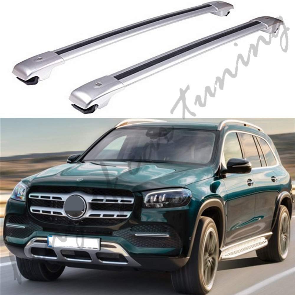 Silver Lockable Adjustable Cross Bars Crossbars Roof Racks Baggage Luggage Rail for Mercedes Benz GLS 2019 2020