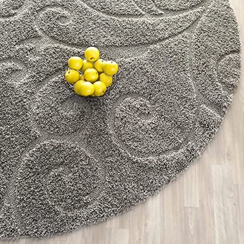 Image of Handwoven Microfibre 3D Rug for Living Room (Grey, 10 X 10 Feet (Round), Microfibre)