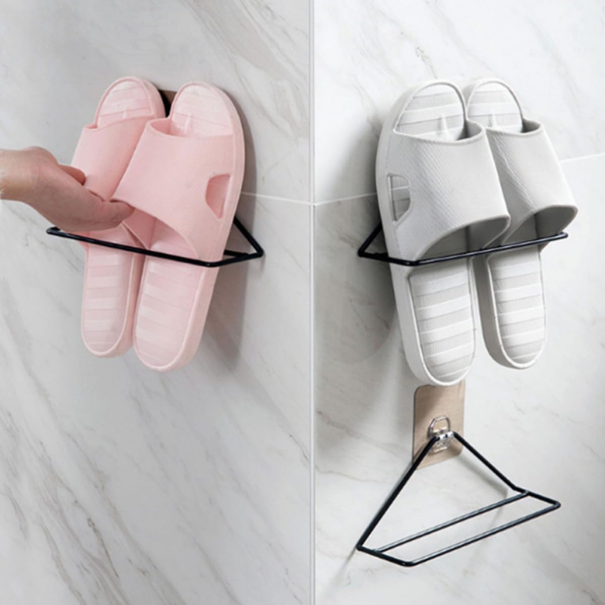 2 Pack Iron Triangle Wall Mounted Shoe Holder Rack