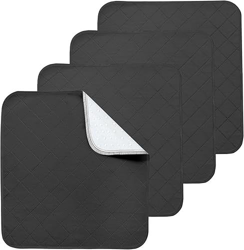 Almohadillas impermeables para silla de incontinencia, paquete de 4 almohadillas protectoras de asiento reutilizables de 22 x 21 pulgadas, fundas