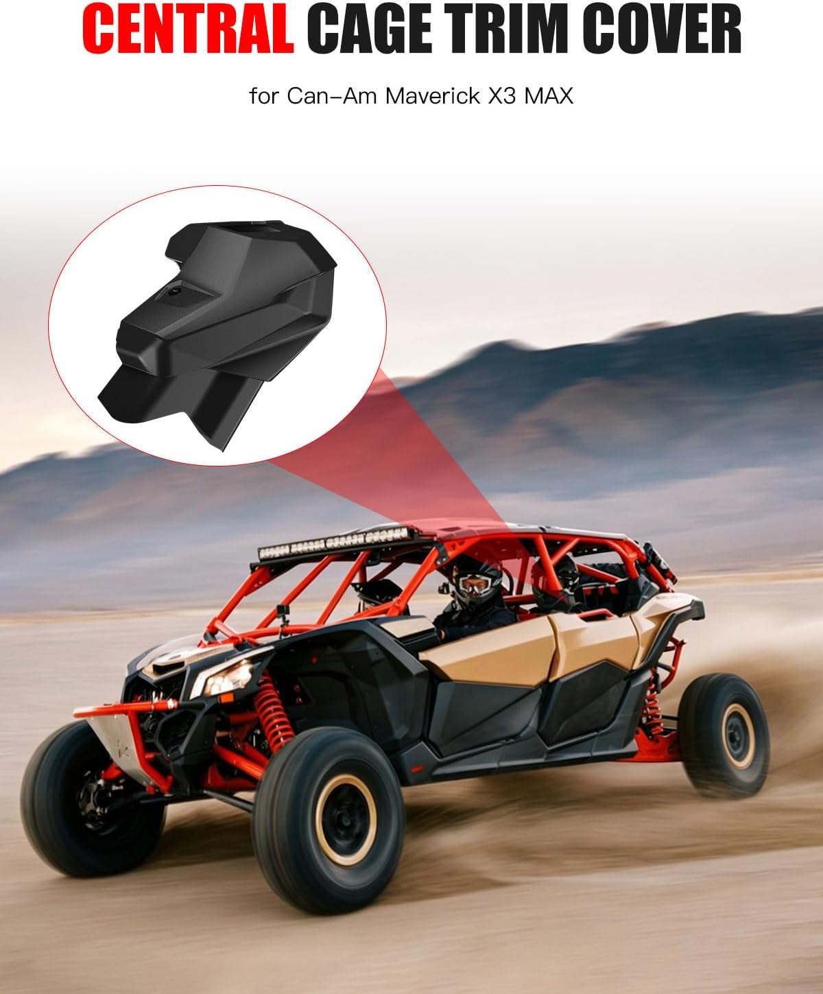 Central Cage Trim Covers for Can-Am Maverick X3 MAX 4 Doors 2017-2026 Accessories, LH&RH ABS Plastic Central Cage Protection Guard Panel, Direct Replacement for #705015490#705015489, 2PCS