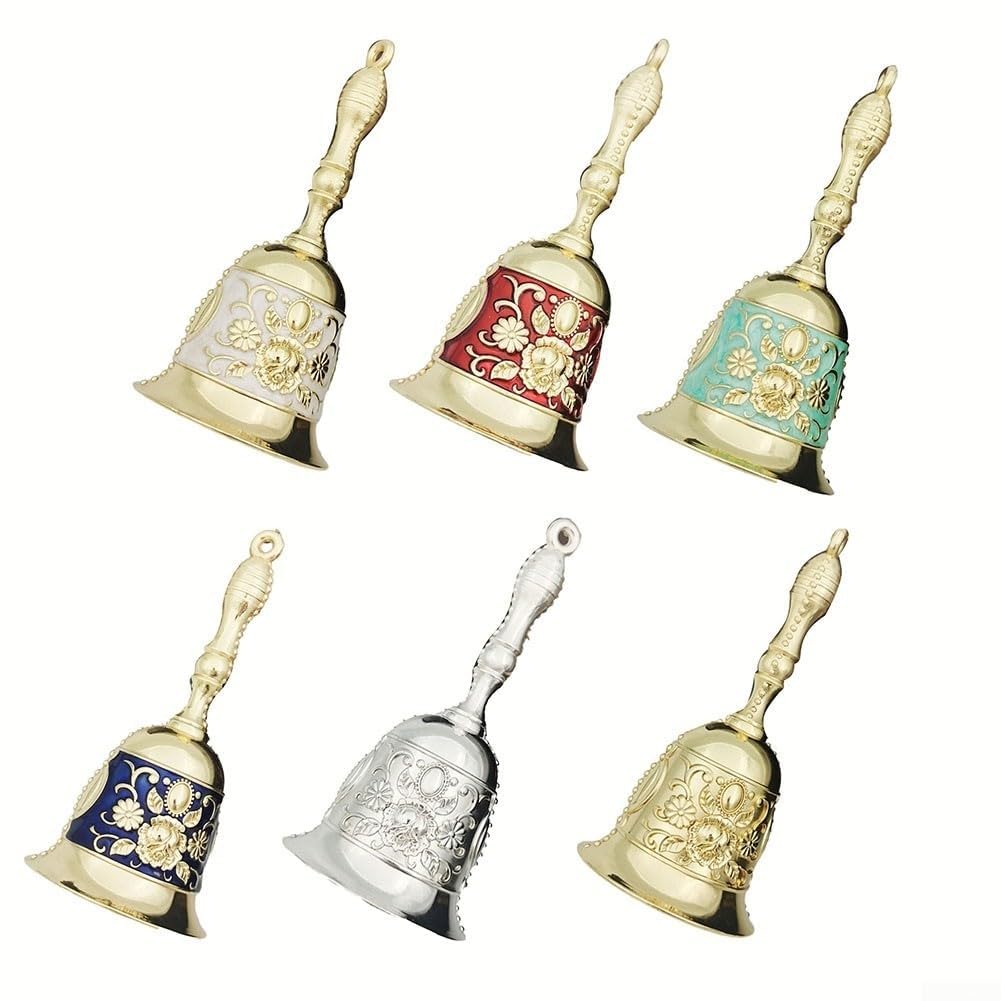 AIKEOU Tabletop Hand Bell for Signal Communication in Hotels Restaurants Offices Schools Churches and Home Settings,Silver