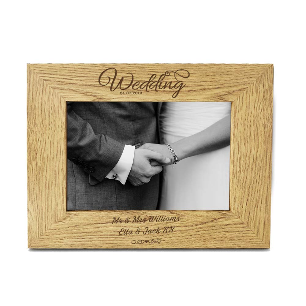 Personalised Engraved 7" X 5" Wood Photo Frame - Personalised Gifts – Family Photo Frame, Wedding Photo Frames, New Baby Gift, Fathers Day Gift, Leaving Thank You Teacher Gifts